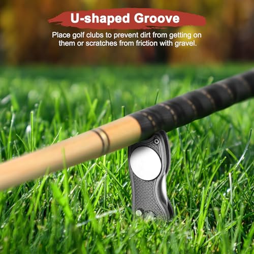 Arregla piques de golf plegable con marcador magnético kit de 4 piezas color gris 6