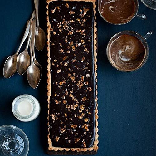 webake Quiche Dishes Tart Tin with Loose Base Rectangular 14 Inch Flan Tart Pans, Steel Lifting Base in Black Color, Non-Stick Coating 36 x 13 x 2.5 cm