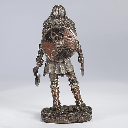 Escultura de resina Viking Twin Axes Berserker mujer miniatura 6