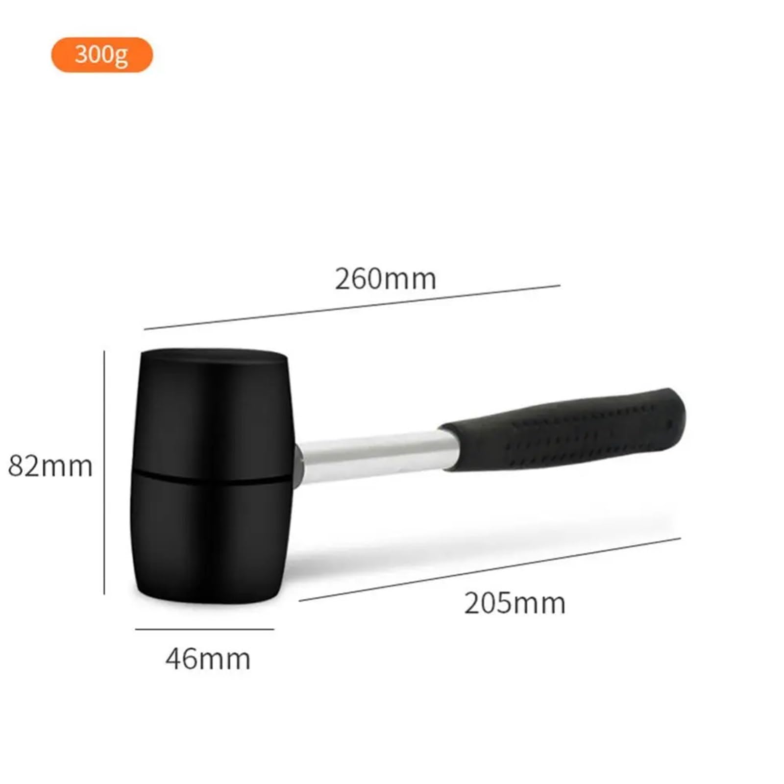 młotek gumowy, Wielofunkcyjny młotek gumowy 300g 400g 500g 750g 1000g do płytek podłogowych, marmuru, specjalny domu, ścięgien wołowych(300g)