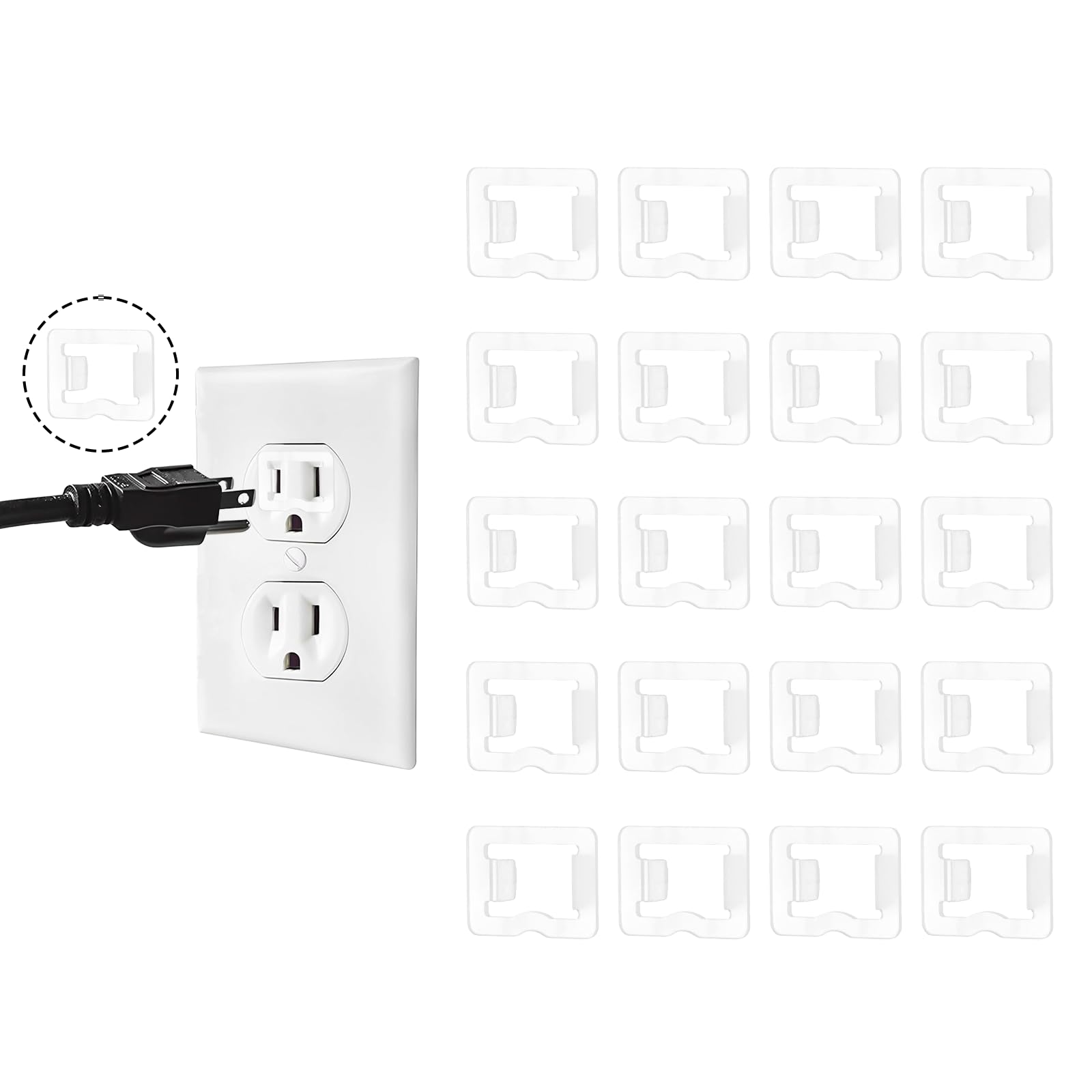 Snug Plug Outlet 20 PCS Loose Outlet Plug Fix, Secure Plugs Lock for Wall Sockets Plastic Plugs Socket Secured Looses Socket Insert Easily Fix Looses Outlets, Looseoutlet Tightly Make Your Jack Snug