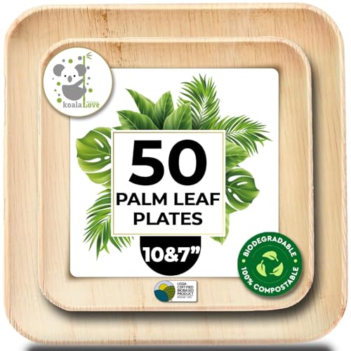 Koala love Palm Leaf Plate Bamboo Paper Plates Disposable 10