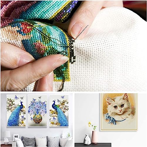 Image of Cross Stitch Aida Fabric 16 Count, 59 by 39 Inch Large Size, Classic Reserve Cross Stitch Aida Cloth for Home DIY Embroidery Decoration