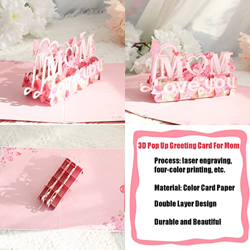 3D Pop Up Card For Mom 7.87''*5.9''Mothers Day Pop Up Card With Envelope And Blank Note Tag,I Love You Mom,Pop Up Cards All Occasion For Birthday Mothers Day Thank You Cards,Anniversary,Get Well #TOP2