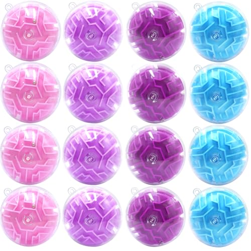 24 Pack 3D Puzzle Maze Ball Toys, Mini Puzzle Party Favors for Girls, Fidget Game Toys School Rewards & Classroom Prize for Students, Birthday Party Decoration Easter Valentines Day Gifts Ages 6-10 by Yomwet - Used condition - US$22.28