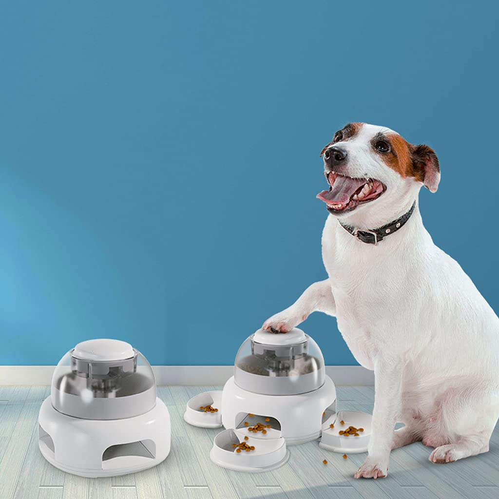 PANGBOER Comedero multifunción para perros y mascotas, juguete superligero con botón de alimentación para mascotas, juguete de alimentación lenta