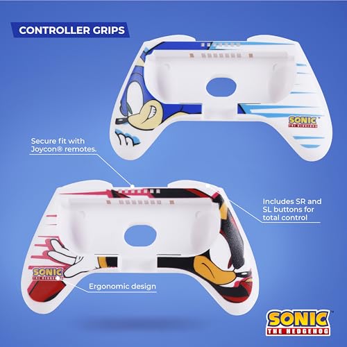 Nintendo Switch Case Sonic VS Shadow, Protective Carrying Case with Controller Grips, Thumb Grips, S