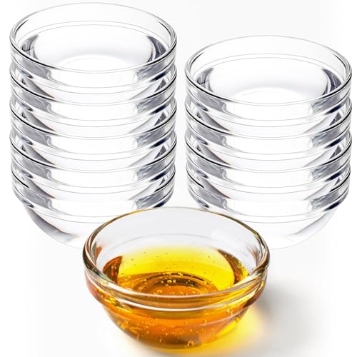 Lot de 10 mini bols à sauce ronds de 7,5 cm de diamètre - Mini bols en verre de 80 ml - Pour sauce, sauce, sauce, petits bols pour sauce, sauce, petits bols pour sauce, confiture, pour lave-vaisselle