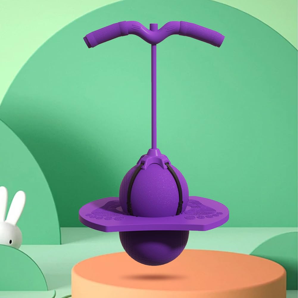 Palla rimbalzante per bambini: palla rimbalzante con pompa a bastone, tavola alta con presa forte, esercizio per l'equilibrio dei bambini, divertimento all'aperto per ragazzi e ragazze.