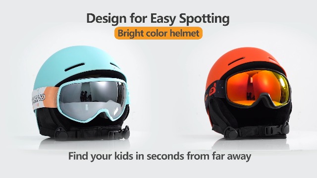 Amazon | Odoland 子供用スキーヘルメット ゴーグル付き スノーボード