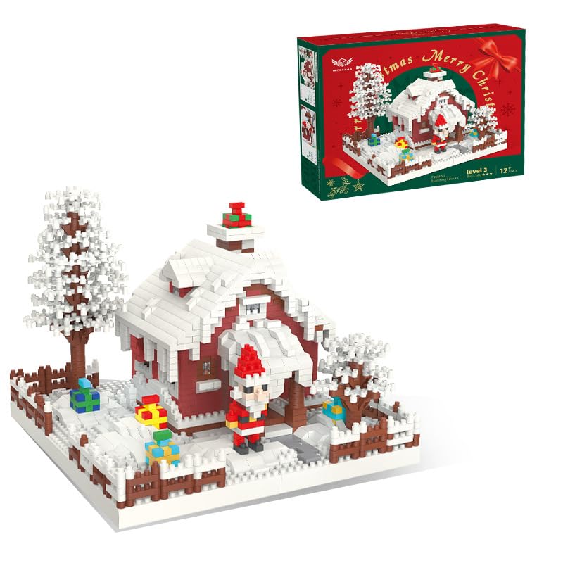 2300Pcs Christmas Architecture Mini Building Blocks Set for Adults - Micro Toy Building Bricks Model Kit - Educational Architecture Model Gift for Teens and Adults Age 14+