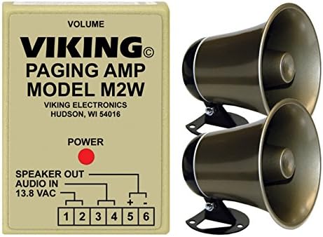 Viking Loud Call Announce/Ringing and Paging Power Amplifier with One Powered Speaker
