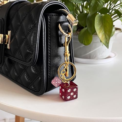 Image of 8 Ball Dice Charm Keychain - Cute Bag Purse Handbag Accessories - Y2K Aesthetic Key Chain for Women Men