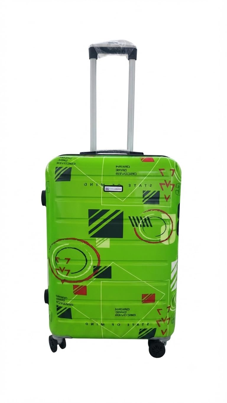 ABS Printed Luggage Trolley Bag | Printed Hard Suitcase with 360° Spinner Wheels, Telescopic Handle & Secure Lock | Lightweight Travel Luggage | Green Print-image-6