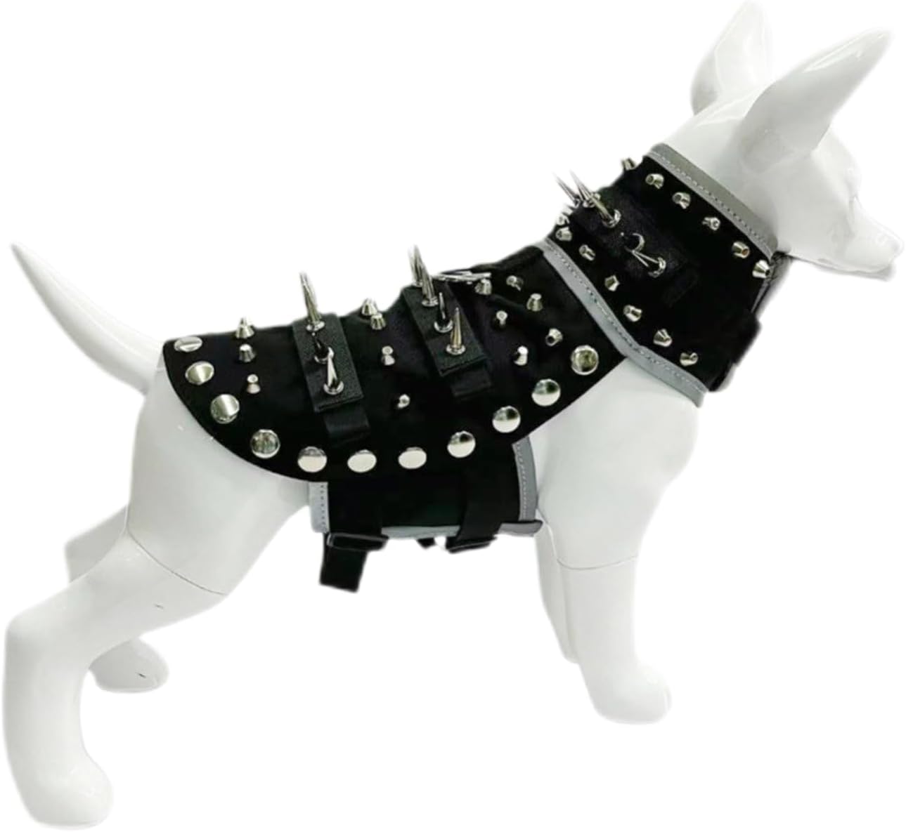 Spike Vest for Small Dogs - Pet Harness Dog Vest with Spikes,Reflective Dog Protection, Adjustable Anti Coyote Coat - for Protect Your Pet from Raptor