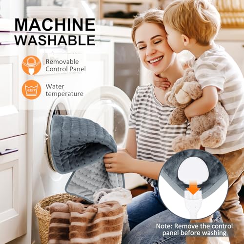 Image of Heating pad for Back /Shoulder /Neck /Abdomen, Heating Pads with 6 Fast Heating Settings, Auto-Off, Machine Wash, Birthday Gifts for Women Mom Men Dad, Extra Large 12 inchx24 inch, Iron