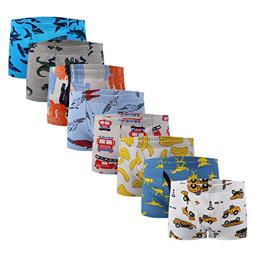 Taxzode boys toddler cartoon cotton underwear boxer briefs 8 pack…