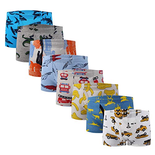 Taxzode Boys Toddler Cartoon Cotton Underwear Boxer Briefs 8 Pack 8 Pcs-assorted a 5-6 Years