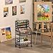 Small Rolling Utility Cart with Drawer, Metal Craft Storage Cart with Lockable Wheel, Versatile Art Organizer with 6 Tiers & Removable Dividers for Drawing Room, Store Paint & Artifact, Patent Pending