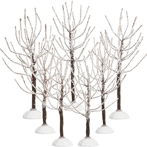 7 Pieces Christmas Decor Trees, Snow Covered Village Trees, Winter Snow Model Trees in 2 Sizes for Christmas Tree Displays, Fairy Gardens, Village Displays and Holiday Decorations