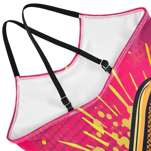 Art Hot Dog Child Girl Swimsuit with Adjustable Shoulder Strap, 3-10T Beach Swimwear, Summer Swimsuits Girls4