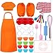 Genround 3 años de Edad Juguetes Regalos, 34 Piezas niños de Cocina y horneado, Juego de Chef con Delantal, Sombrero de Chef, Guante de Cocina, moldes de Silicona para Magdalenas