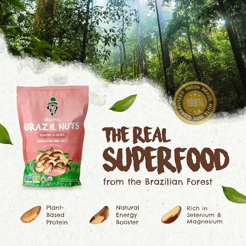 Image of Forest Up - Snack The True Organic Brazil Nuts 7oz - Roasted & Himalayan Salt - Kosher - Healthy-Rich in Vegetable Protein - From Amazon Rainforest - Fresh, Vegan, Gluten-Free and Oil Free