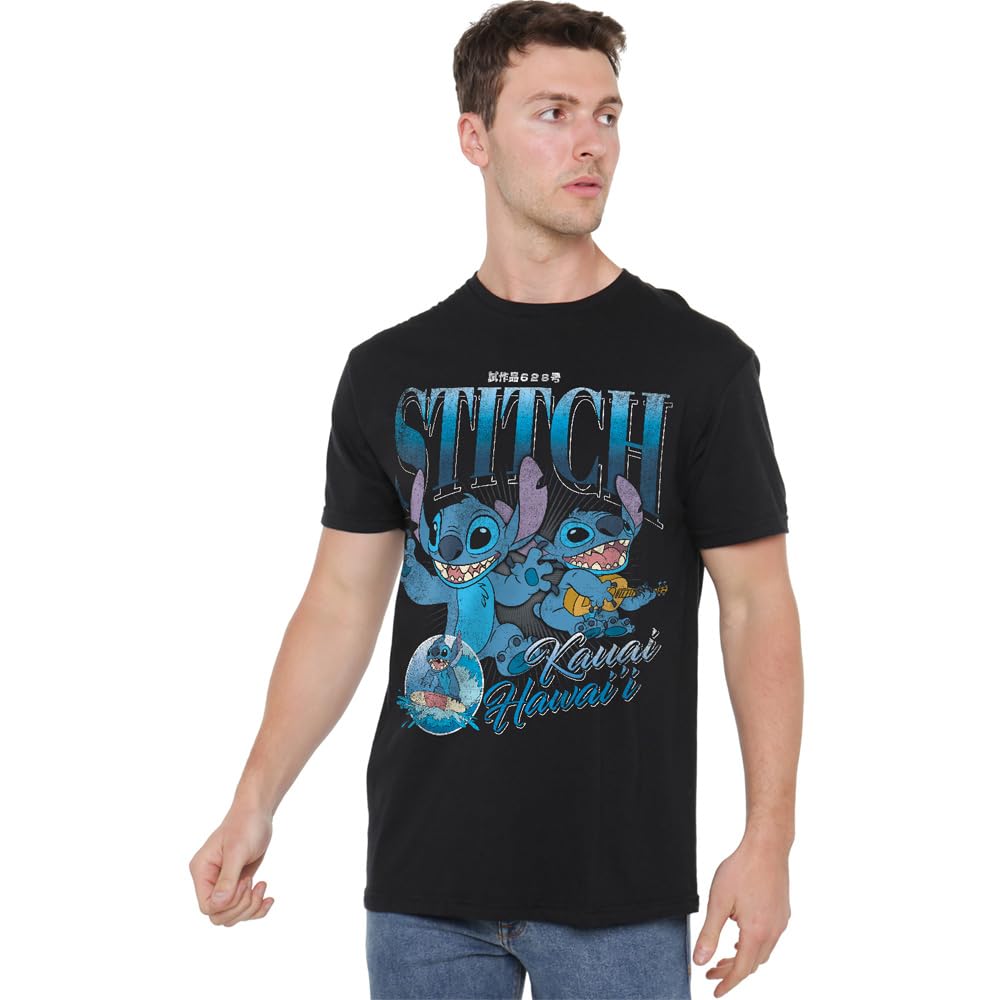 Disney Men's Lilo And Stitch Homage T-Shirt Black - S