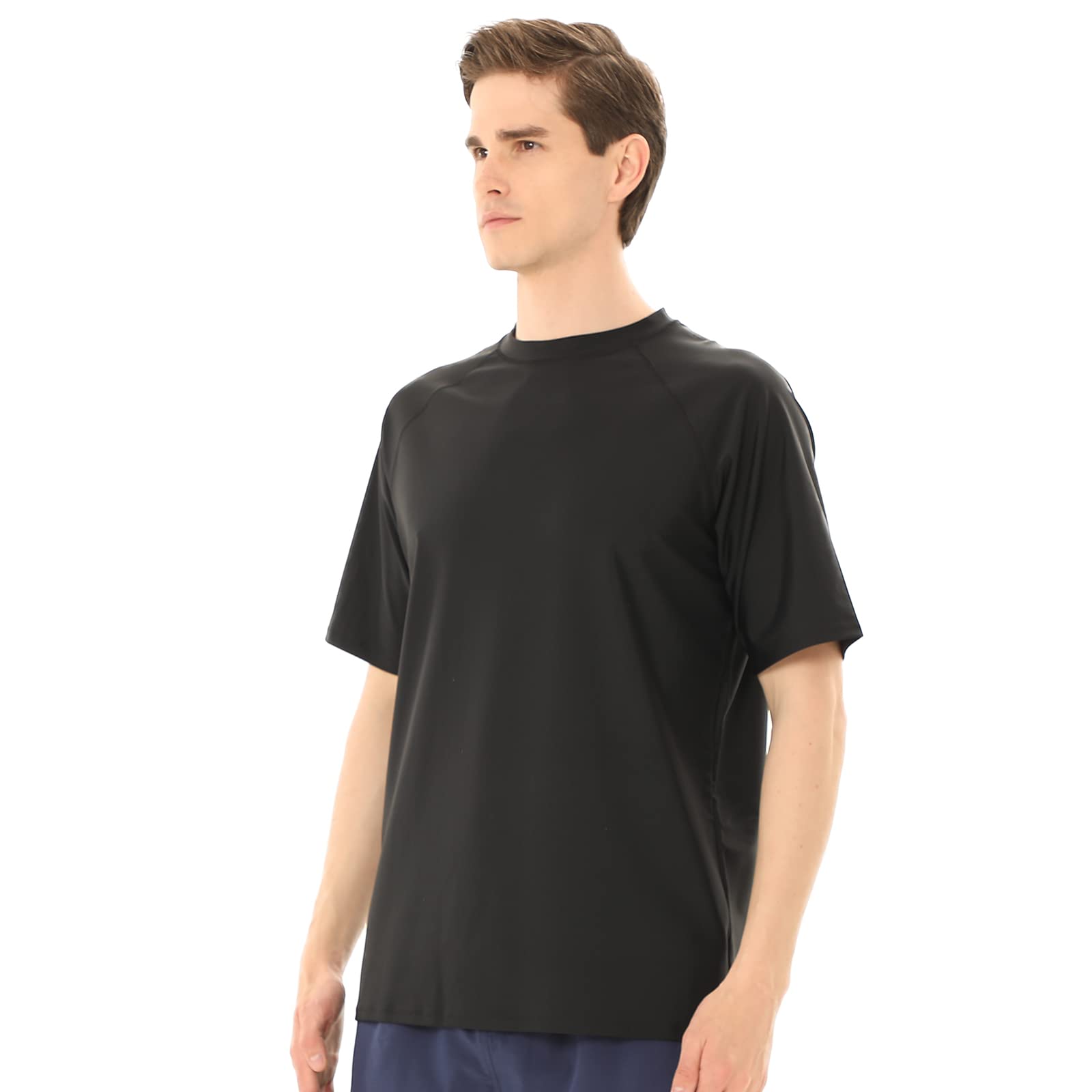 Tee Shirt Anti-UV Homme Rashguard à Manches Courtes UPF 50+ Maillot de Bain Hauts T-Shirt de Sport Séchage Rapide
