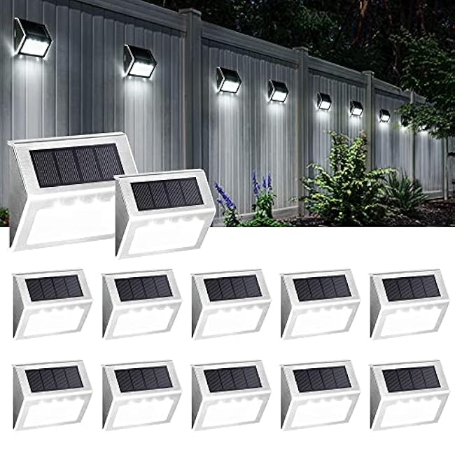 SOLPEX Solar Fence Lights Deck Lights Solar Step Lighting Cold White
