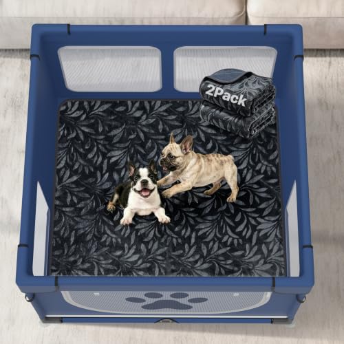 Image of LOOBANI Dog Playpen Pads 41 inchx41 inch,2 Packs, Dark Gray
