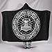 Feinny Couverture Capuche Viking, Mythe Nordique Mjolnir Thor's Hamme 3D Runes Print Wearable Super Doux Hiver Chaud Confortable Peluche Flanelle Cape Voyage Wrap,Noir,Youth 51"X59"