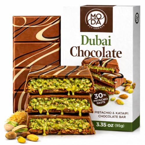 Dubai Chocolate Bar with Pistachio and Cruncy Kadaifi | Viral Dubai Chocolate | Milk Chocolate -...