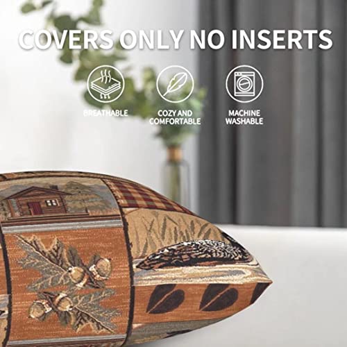 Betginy Rustic Western Bear Throw Pillows Cover 18X18 Inch Pack Of 2, Wildlife Bear Cabin Pillow Covers Linen Square Cushion Animal Deer Pillowscase For Bedroom Home Sofa Decoration #TOP4