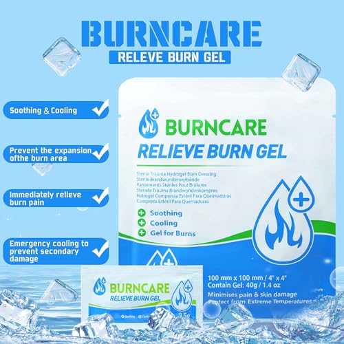 Image of Burn Kit First Aid, Emergency First Aid Kit with Burn Supplies, Brun Cream & Pad, Wound Dressing, Gauze & Shears, Portable First Aid Kit Refill for Home, Office, Car, Camping & Travel