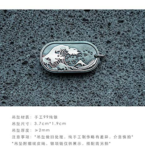 Sum-Elyn Surfing Japanese Mountains And Seas Original Handmade 99 Silver Pendant Hang Pendant Sterling-Silver Pendant #TOP7