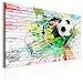 Produktbild decomonkey Bilder Fußball 90x60 cm 1 Teilig Leinwandbilder Bild auf Leinwand Wandbild Kunstdruck Wanddeko Wand Wohnzimmer Wanddekoration Deko Sport Ziegel bunt Ball Kinder Kinderzimmer