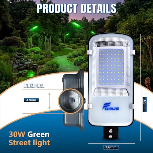 Image of Forus 30W Green Street Light Outdoor LED IP66 Waterproof Decorative Focus Lamp for Road Garden Events Security Terrace Landscape Pathway Building Festival Stage Party Celebration Lighting - 1 Pc