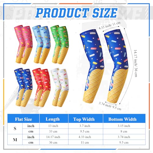 Image of Shyyween 6 Pair Arm Sleeve for Youth Kid Boy | Compression Baseball Drip Arm Sleeve, Cooling Arm Sleeve for Softball Football Basketball, UV Protection, Youth Sports Gift