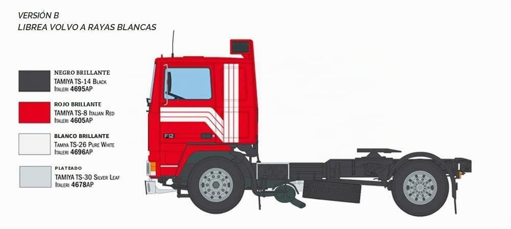 Italeri 3957 1:24 Volvo F-12 Intercooler Low Roof-Construcción de maquetas, Kit, maqueta, Manualidades, Hobby, Pegamento, Kit de plástico, detallado, sin Pintar, Multicolor, IT3957