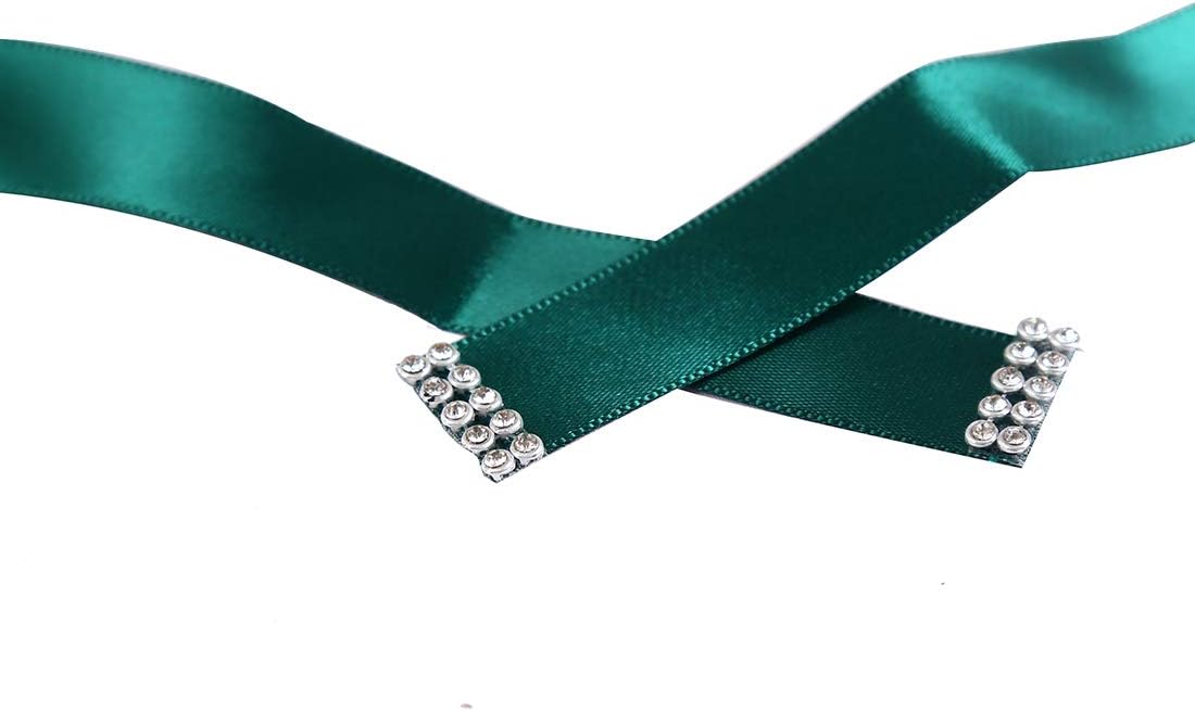 uxcell Womens Wedding Dress Sash Belt with Ribbon Rhinestone Multicolored Bridal Belt - Image 4