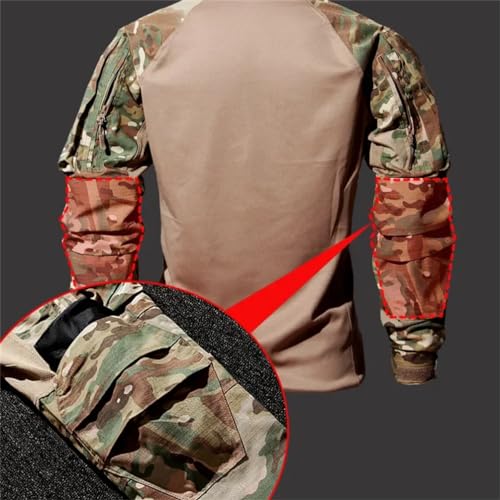 Adhdyuud Taktischer Anzug für Herren, Outdoor, Militär, Paintball, Hemden, Spezialeinheiten, Schwarzer Anzug, XXXL