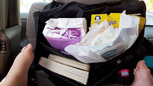 Zone Tech Or0008 Black 7 Pocket Headrest Swinging Organizer (Classic, Premium Quality Compact, Durable Rugged Pack Cloth Car Seat Driver) #TOP3