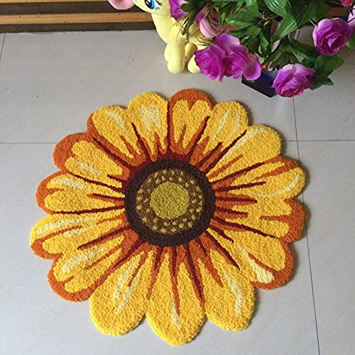 Tapete redondo grande con diseño de girasol miniatura 6