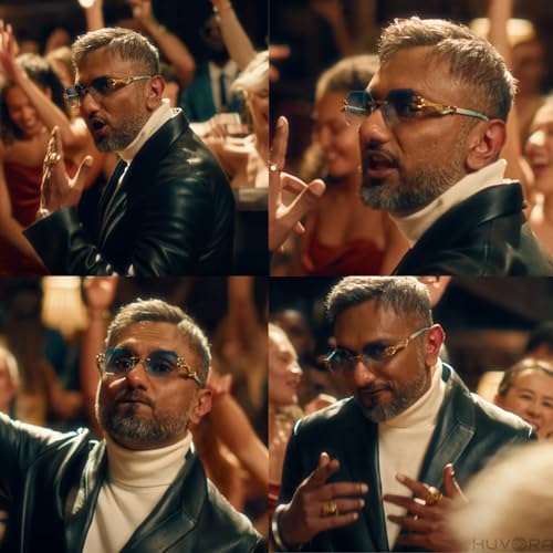 Image of Designer Hexagon Rimless UV Protection Sunglasses for Men Women Stylish - Spotted on YoYo Honey Singh - Anti Glare Retro Rectangle Gradient Leopard Shades Party Goggles
