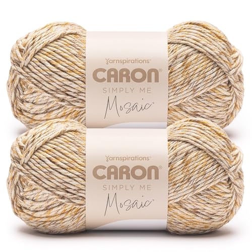 Image of Caron Simply Me Mosaic Yarn for Crocheting & Knitting, Beachy, 2-Pack