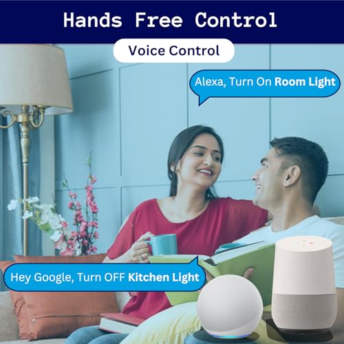 Image of Smarteefi Touch 8 Port Modular WiFi Smart Switch Board (7 Light Switch + 1 Switch 16A), Customizable with add-on modules, Compatible with Alexa & Google Home, White (Size: 4M (146mmx94mmx40mm))