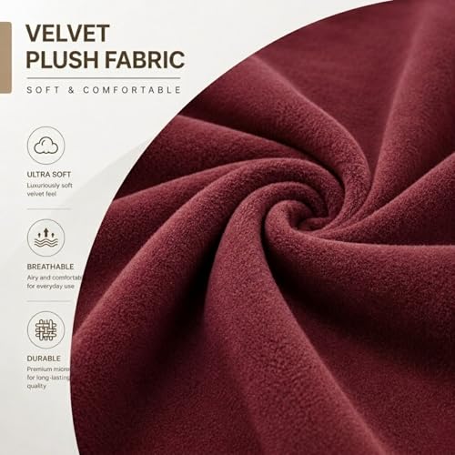 Image of Namdev Art's Velvet Sofa Cushion 21x22x5 Inch | High Density 32 Foam Seat Cushion | Soft & Comfortable Sofa Gaddi with Zip Cover | Multipurpose Cushion for Sofa Chair (Red)