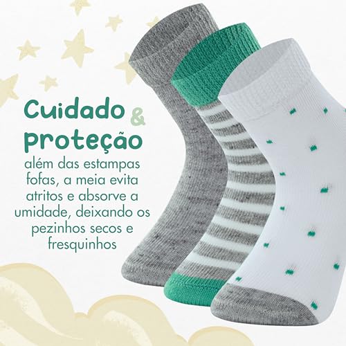 MASH Kit 9 Pares Meias Bebê Recém Nascido Menino Infantil Criança Cano Médio, KIT - A, RN(Veste de 0