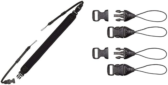 OP/TECH USA Mirrorless Strap - Camera Strap with Quick Disconnects for Lightweight Mirrorless Cameras Black & USA 1301112 Mini QD Loops - 1mm - System Connectors